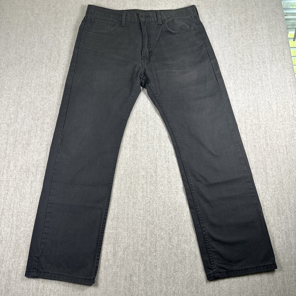 Levis 505 Jeans Men 33x30 Straight Black 100% Cotton White Tag‎